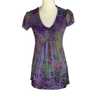 Fairy Romantic Whimsical Dainty Y2K Chiffon Floral Top PS Coquette 90s Festival